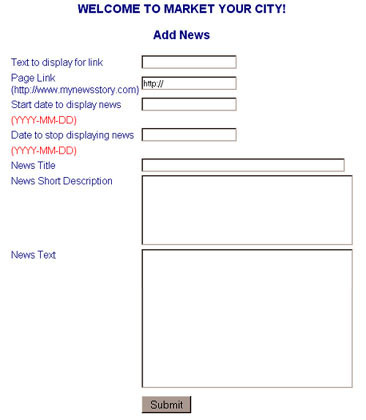 Public News Scheduler Form
